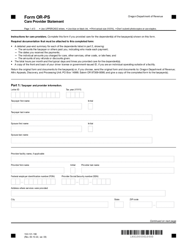  Form or PS, Care Provider Statement, 150 Cloudfront Net 2022-2024