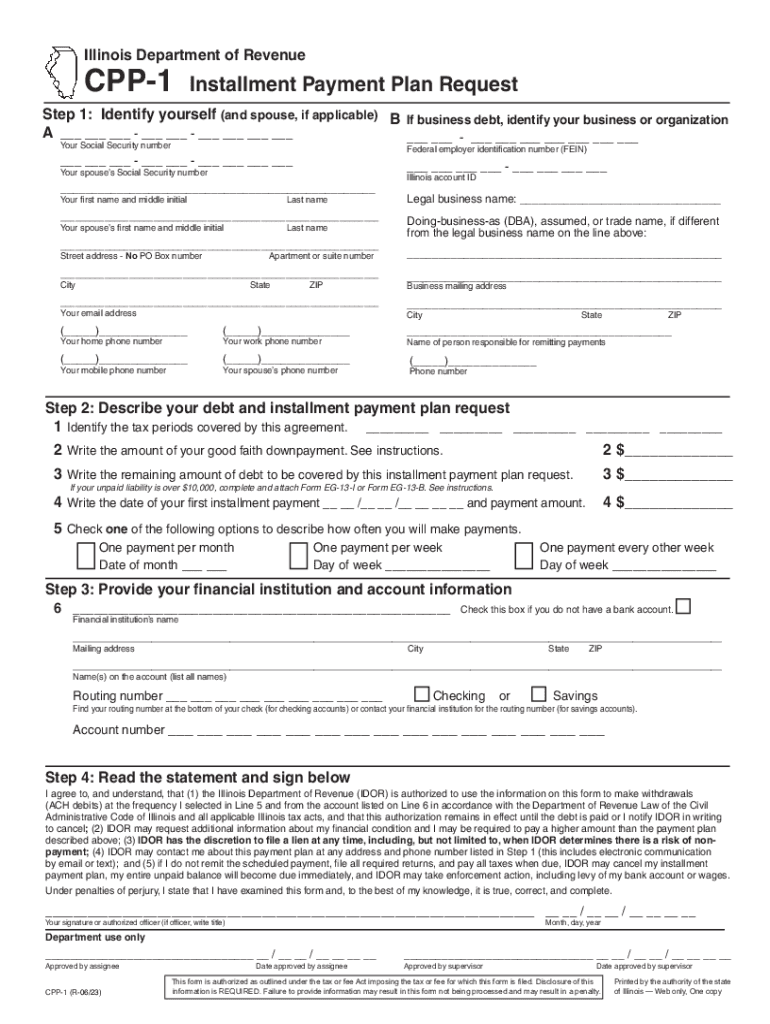  CPP 1 Installment Payment Plan Request CPP 1 Installment Payment Plan Request 2023-2024