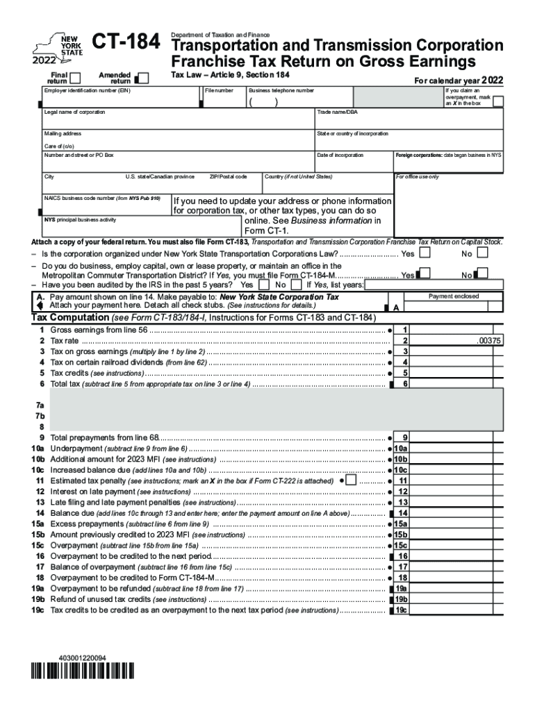  CT 183184 IInstructions for Forms Tax NY Gov 2022