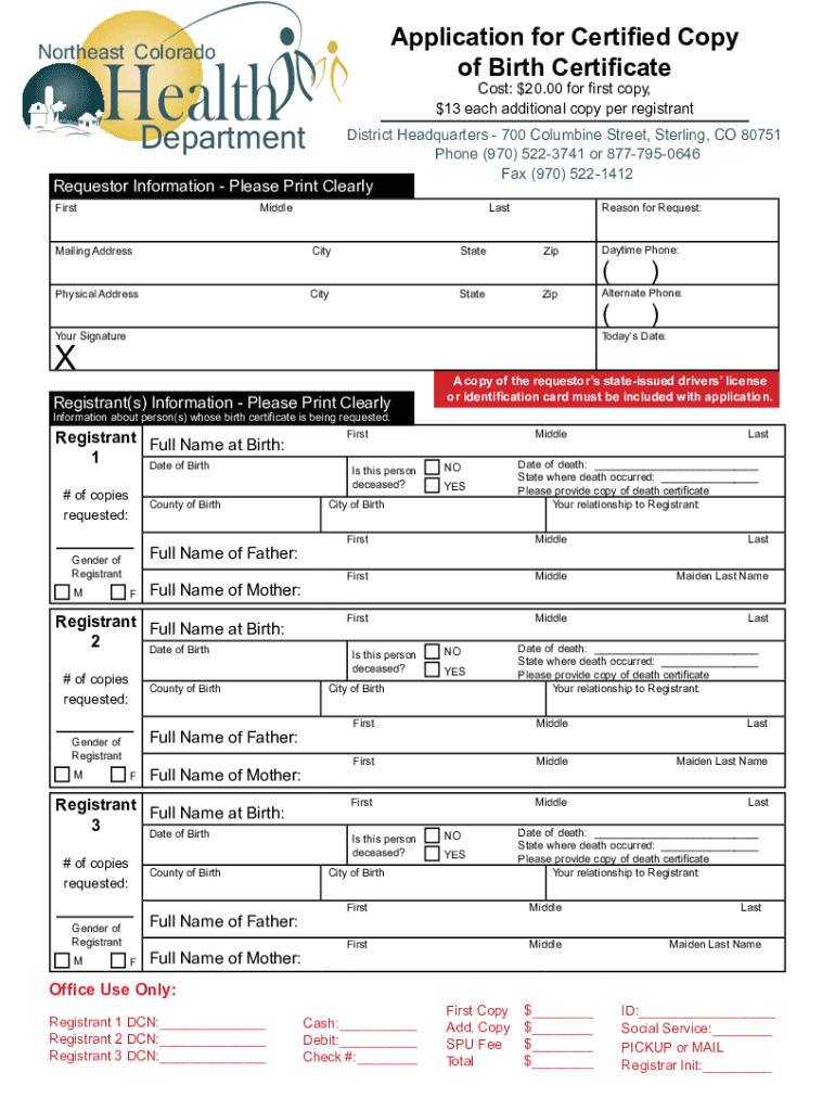  Colorado Birth Certificate Request Mesa County Public Health 2018-2024