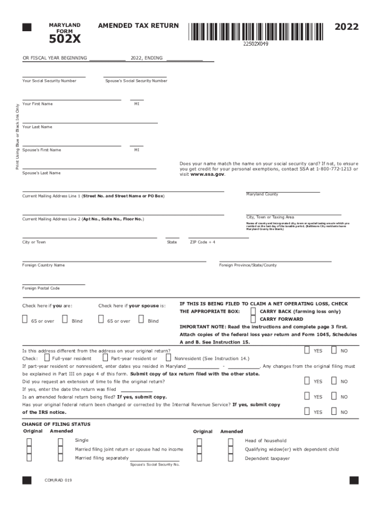  MD RESIDENT INCOME TAX RETURN Marylandtaxes Gov 2022