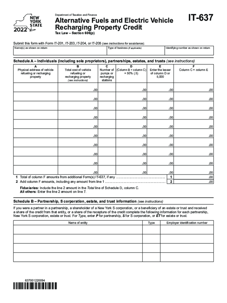  Form it 637 Alternative Fuels and Electric Vehicle Recharging 2022-2024