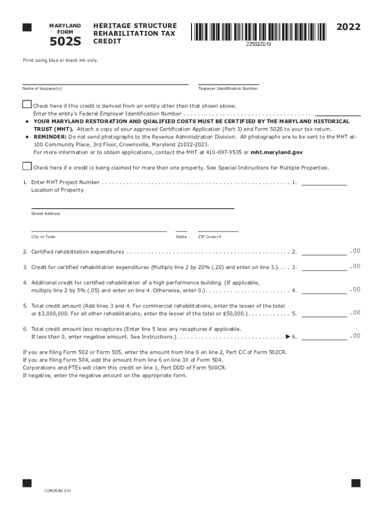  State Residential Historic Rehabilitation Tax Credit 2022