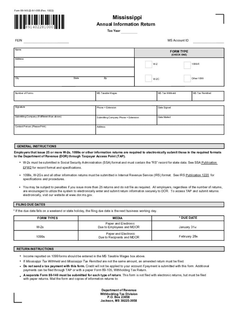 Form 891402281000 Rev 1022Reset FormMississipp