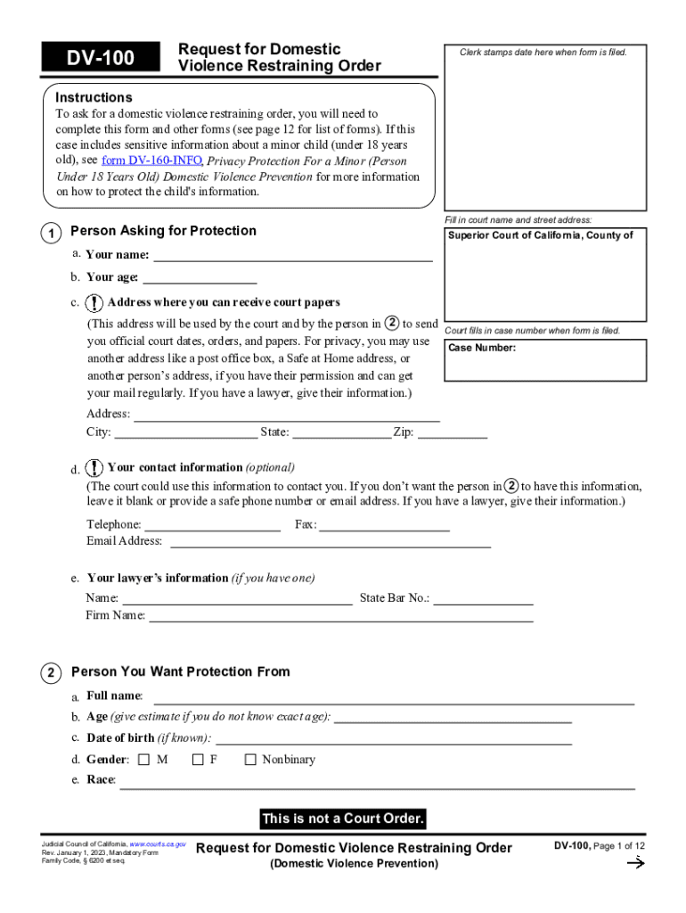  Form PacketsDomestic Violence Restraining Order Without 2023-2024