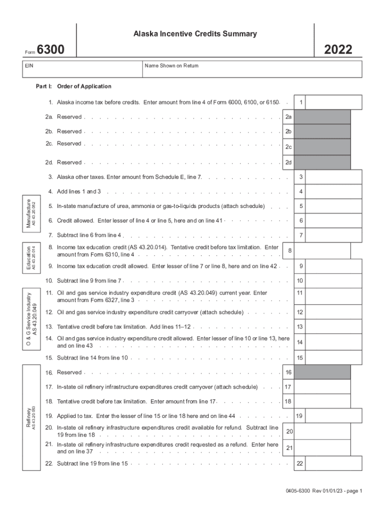  AK DoR 6300 Form 2022-2024