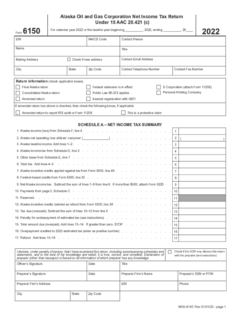  AK DoR 6150 Form 2022-2024