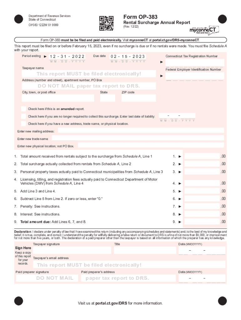  Rental Surcharge Tax Information CT Gov 2022