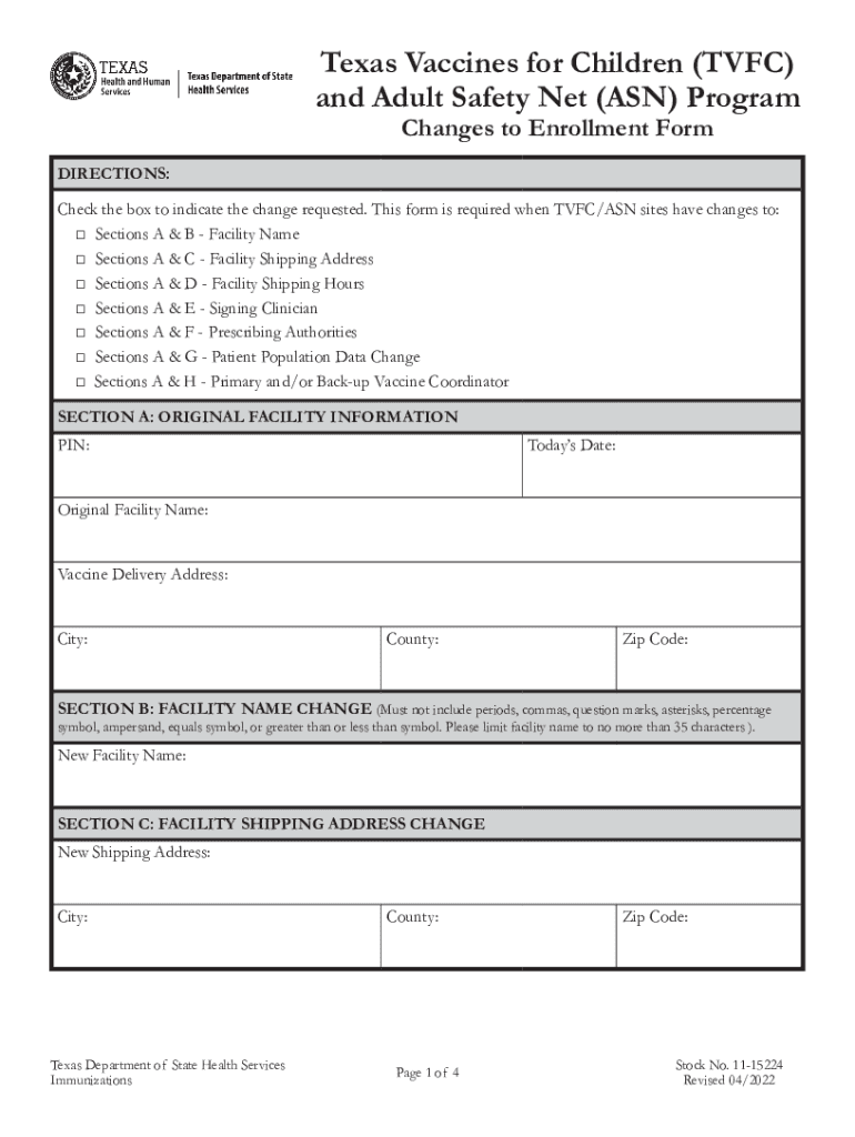  Fillable Online TVFC Program Vaccine Transfer Authorization Form 2022-2024