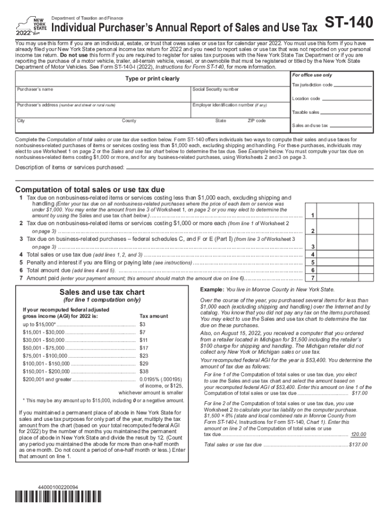  Instructions for Form ST 140 Tax NY Gov 2022