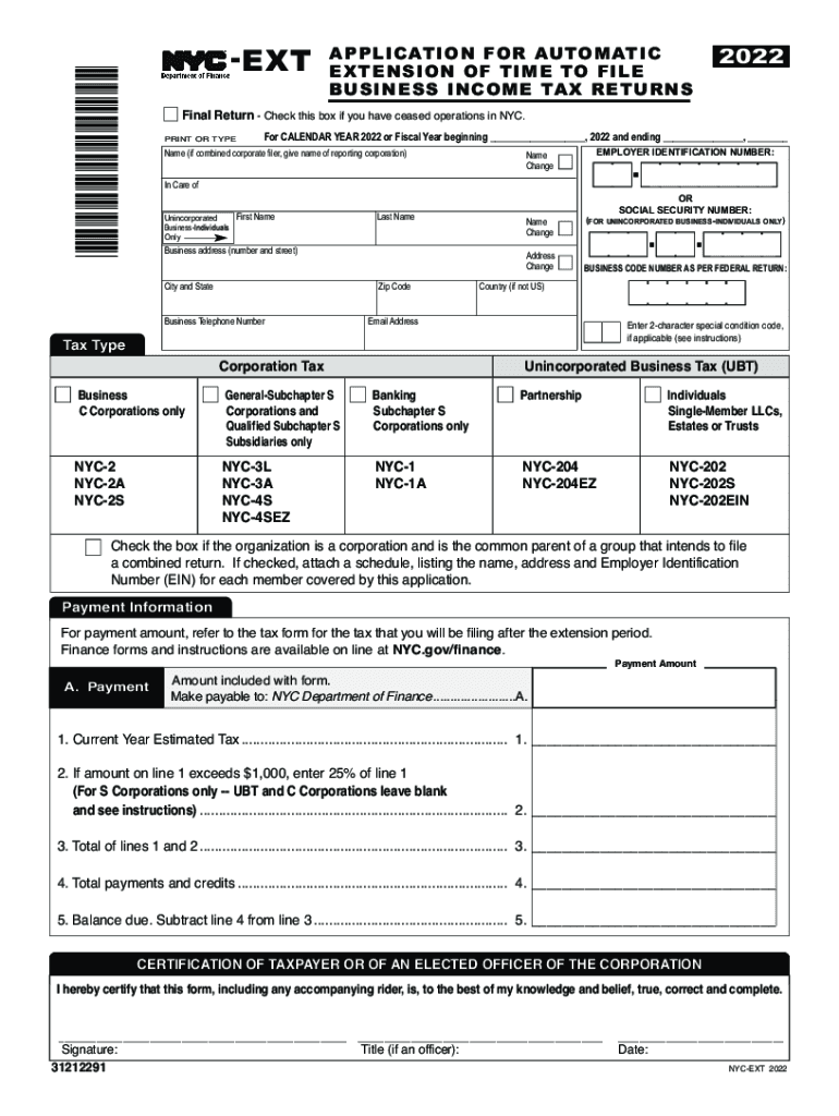  Income Tax Applications for Filing Extensions Tax NY Gov 2022-2024