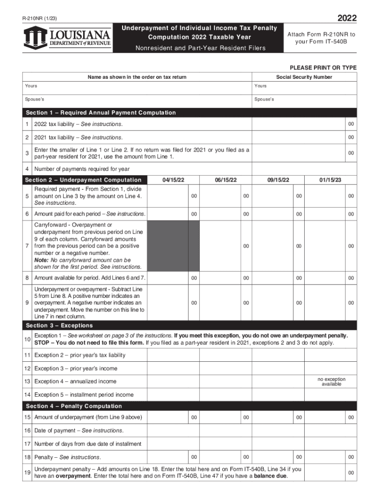  About Form 2210, Underpayment of Estimated Tax 2022