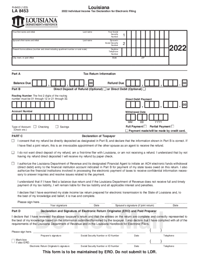  8453120F PDF Louisiana Department of Revenue 2022-2024