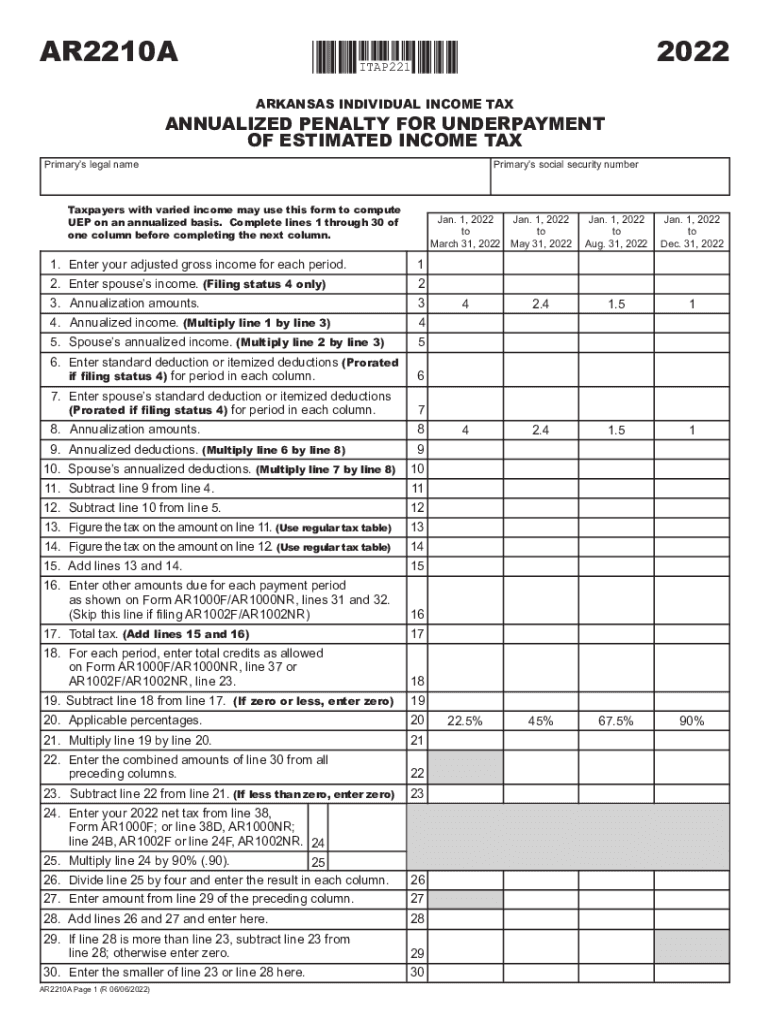  Instructions for Form 2210 Internal Revenue Service 2022-2024