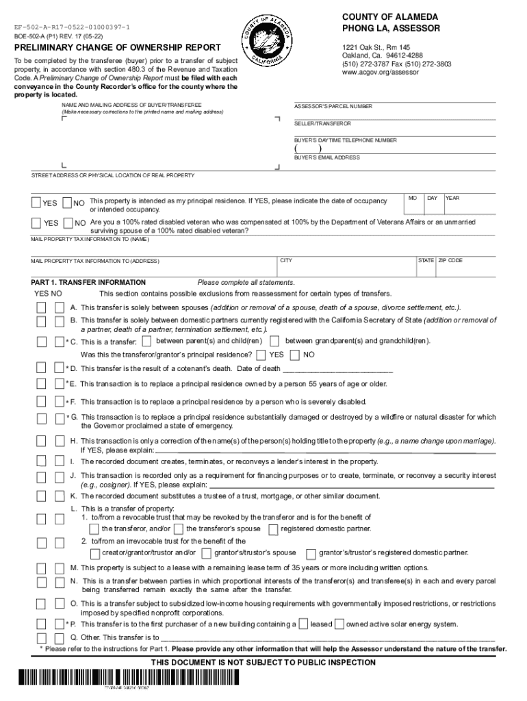  Aircraft Property Statement Cal Assessor E Forms 2022-2024