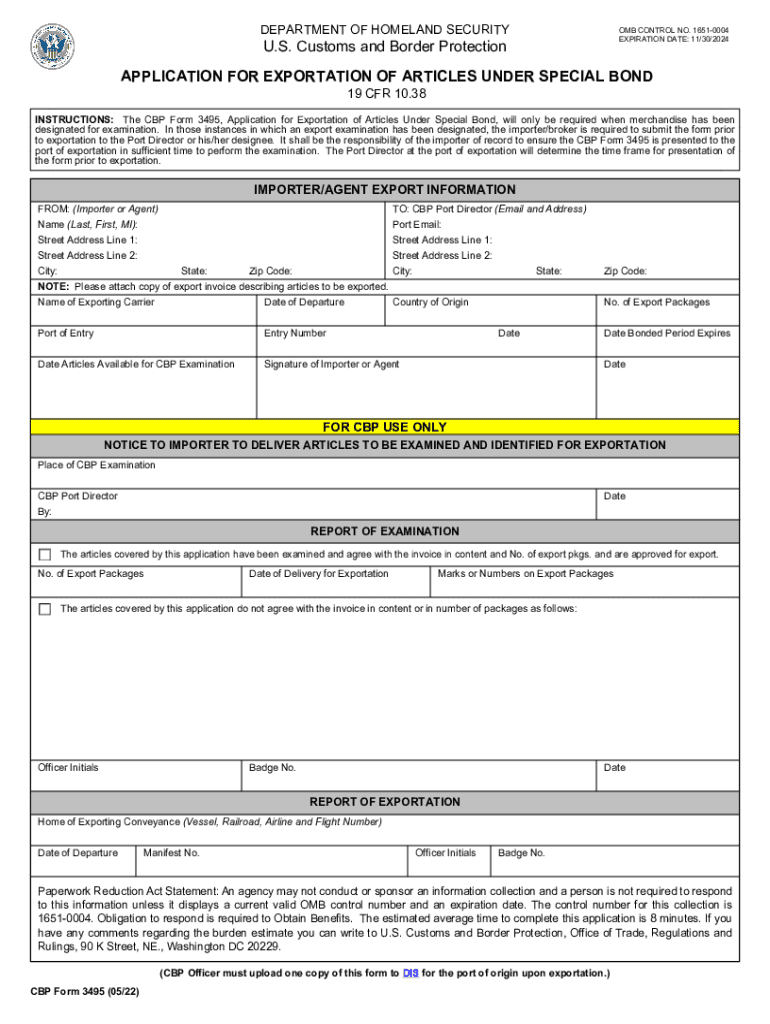  DEPARTMENT of HOMELAND SECURITY OMB CONTROL NO 16 2022-2024