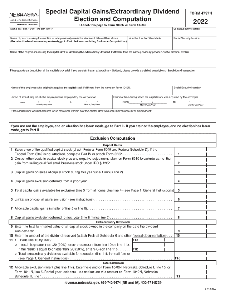  FORM 4797N Nebraska Department of Revenue 2022-2024