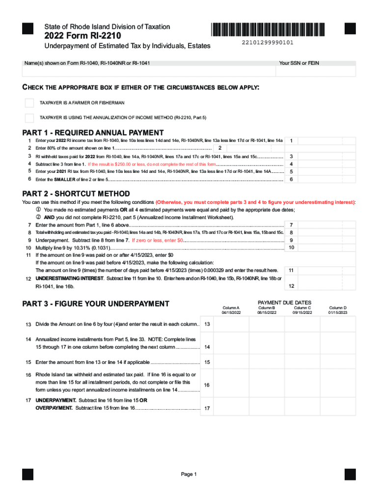  RI Form RI 2210 2022-2024