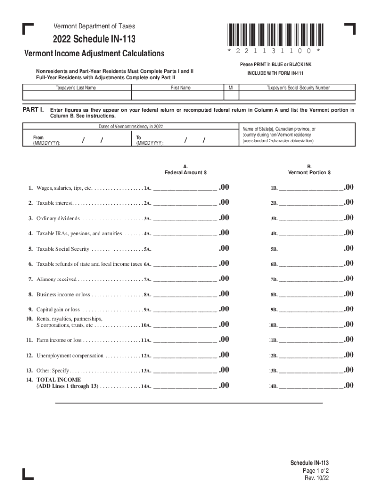  Forms and Instructions Vermont Department of Taxes 2022-2024