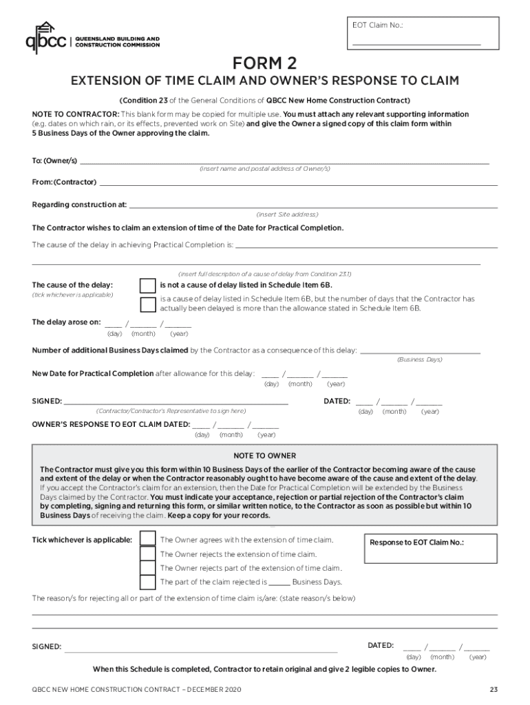 Extension of Time 6 Tips to Make an EOT Claim on Levelset  Form