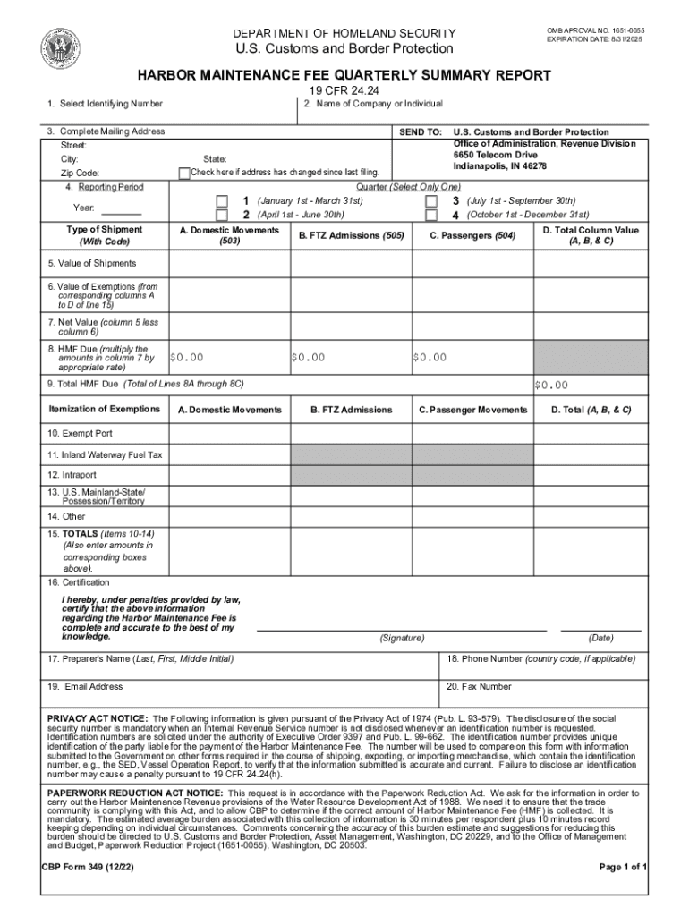 CBP Form 349
