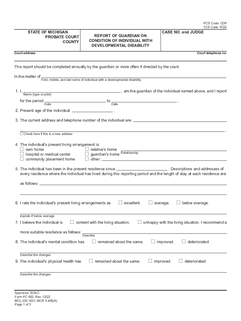  Forms for Guardianship of Individual with Developmental 2022-2024