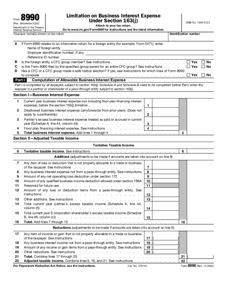  About Form 8990, Limitation on Business Interest IRS 2022-2024