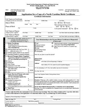  Nc Birth Certificate 2015