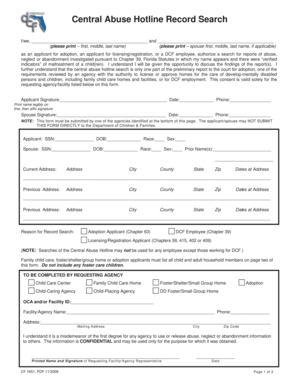  Central Abuse Hotline Record Form 1651 2008-2024