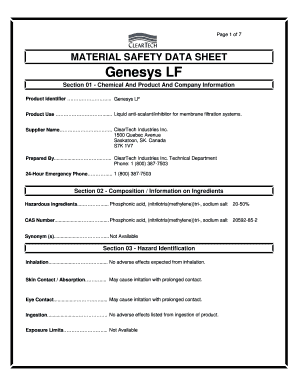 Genesys Lf Msds  Form