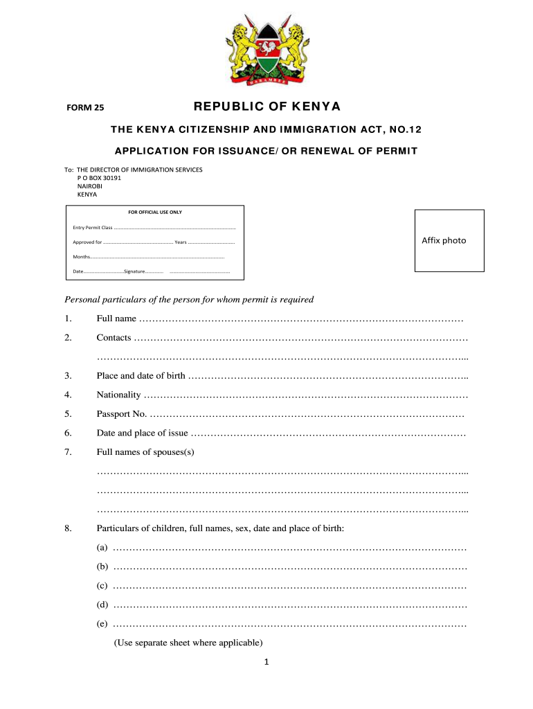Permit Renewal Application  Form