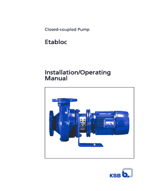 Ksb Etabloc Pump Manual  Form