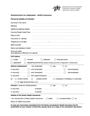 Personnel Questionnaire  Form