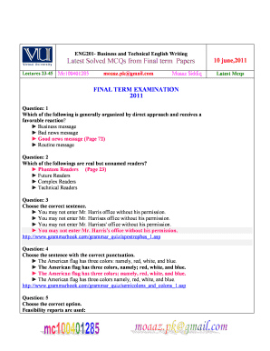 Technical Writing Mcqs PDF  Form