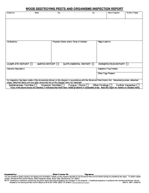 Blank California WDO Form 43m 41 Pestboard Ca