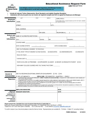 Educational Assistance Request Form