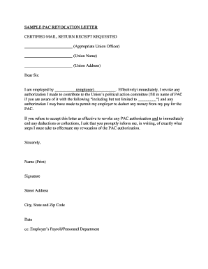 Sample Letter Revoking Consent  Form