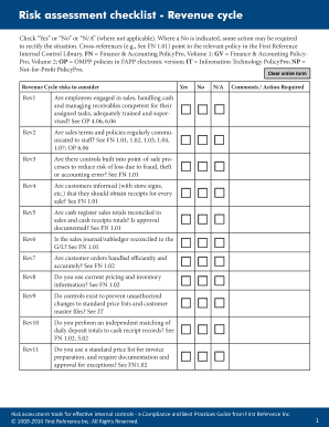 Risk Assessment Checklist PDF  Form