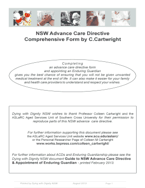 Nsw Advance Care Directive Comprehensive Form