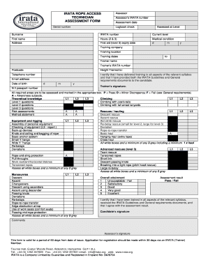 Irata Assessment Form