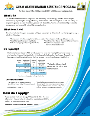 Weatherization Assistance Program Application Guam Energy  Form