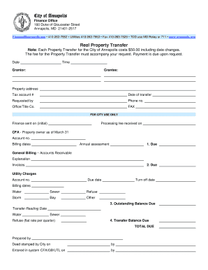 City of Annapolis Transfer Form