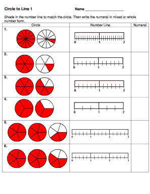 Fraction Circle to Number Line Worksheets Fraction Circle to Number Line  Form