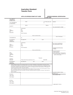 Australian Standard Transfer Form Leveraged