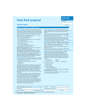 Farm Insurance Proposal Form
