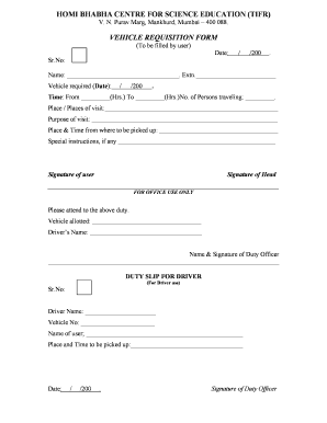 Car Requisition Form