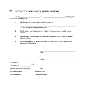 Affidavit of Consent of Lot Owner  Form