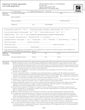 Veterinary Purchase Agreement and Credit Application HillsVet Com  Form