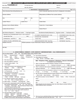 Merchant Processing Application and Agreement Flashbanc,llc  Form