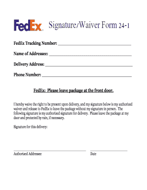 Fedex Signature Release Form